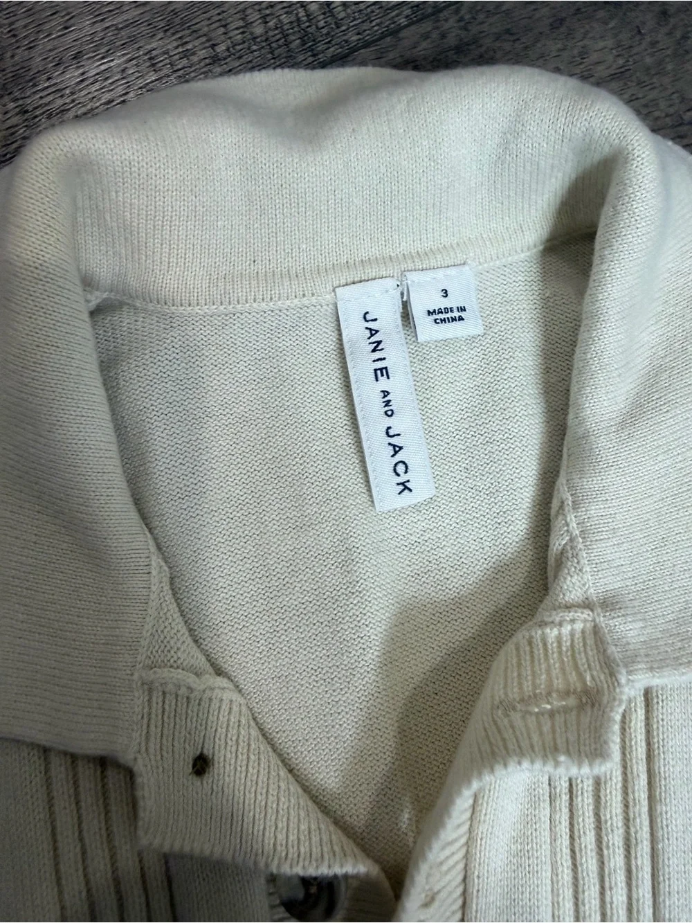 Janie and Jack Cream Short-Sleeve Polo